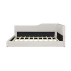 Full Size L-Shaped Daybed with Solid Wood Frame, 500 lbs Weight Capacity