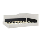 Full Size L-Shaped Daybed with Solid Wood Frame, 500 lbs Weight Capacity