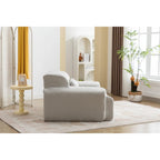 Beige Button-Tufted Accent Chair with High-Density Foam Cushion