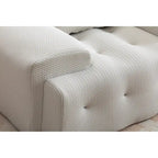 Beige Button-Tufted Accent Chair with High-Density Foam Cushion