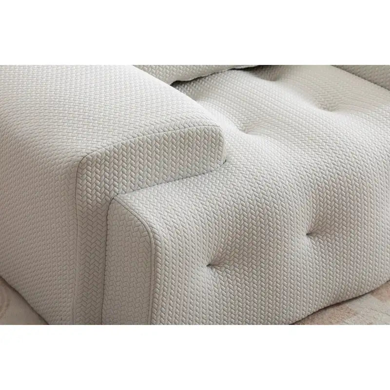 Beige Button-Tufted Accent Chair with High-Density Foam Cushion