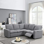 L-Shaped 5-Seater Power Recliner Sofa with USB Port