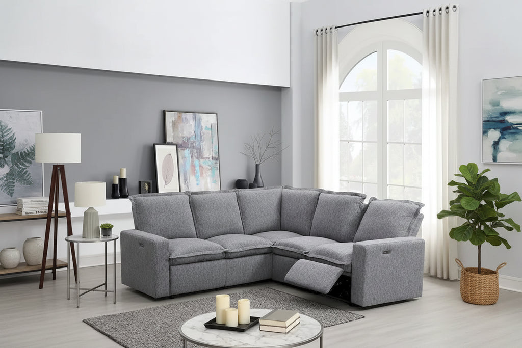 89.76 L-Shaped 5-Seater Sofa with Recliner