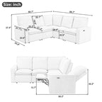 L-Shaped 5-Seater Power Recliner Sofa with USB Port