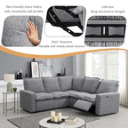 L-Shaped 5-Seater Power Recliner Sofa with USB Port