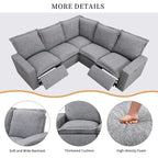 L-Shaped 5-Seater Power Recliner Sofa with USB Port