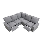 L-Shaped 5-Seater Power Recliner Sofa with USB Port