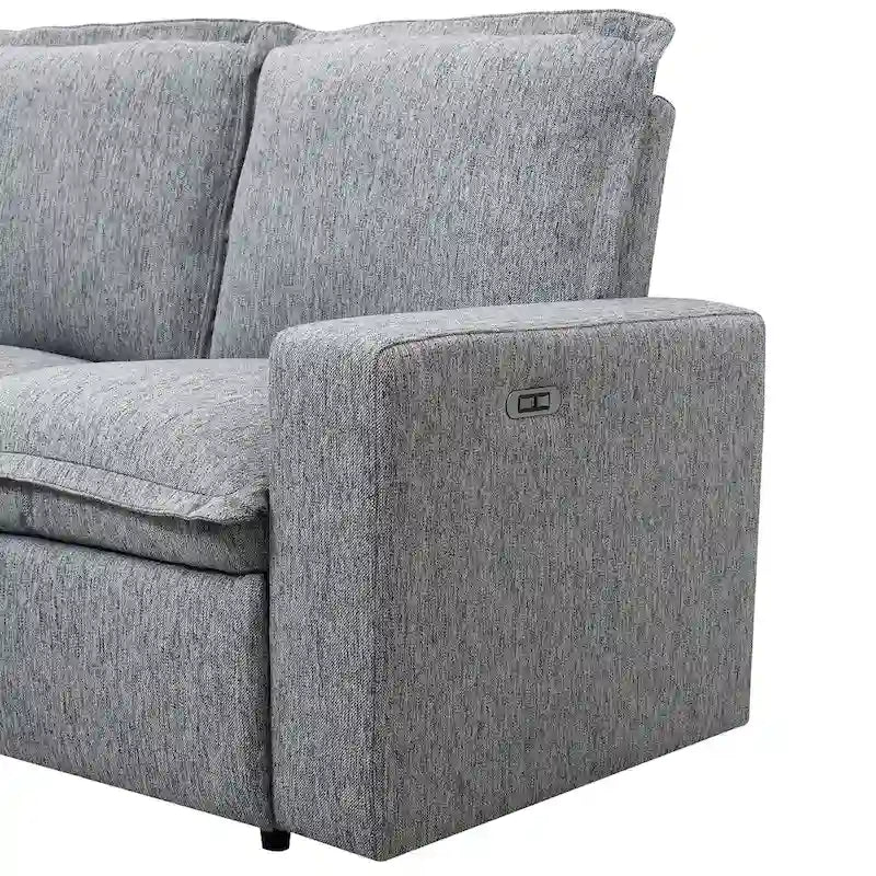 L-Shaped 5-Seater Power Recliner Sofa with USB Port