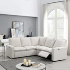 L-Shaped 5-Seater Power Recliner Sofa with USB Port