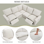 L-Shaped 5-Seater Power Recliner Sofa with USB Port