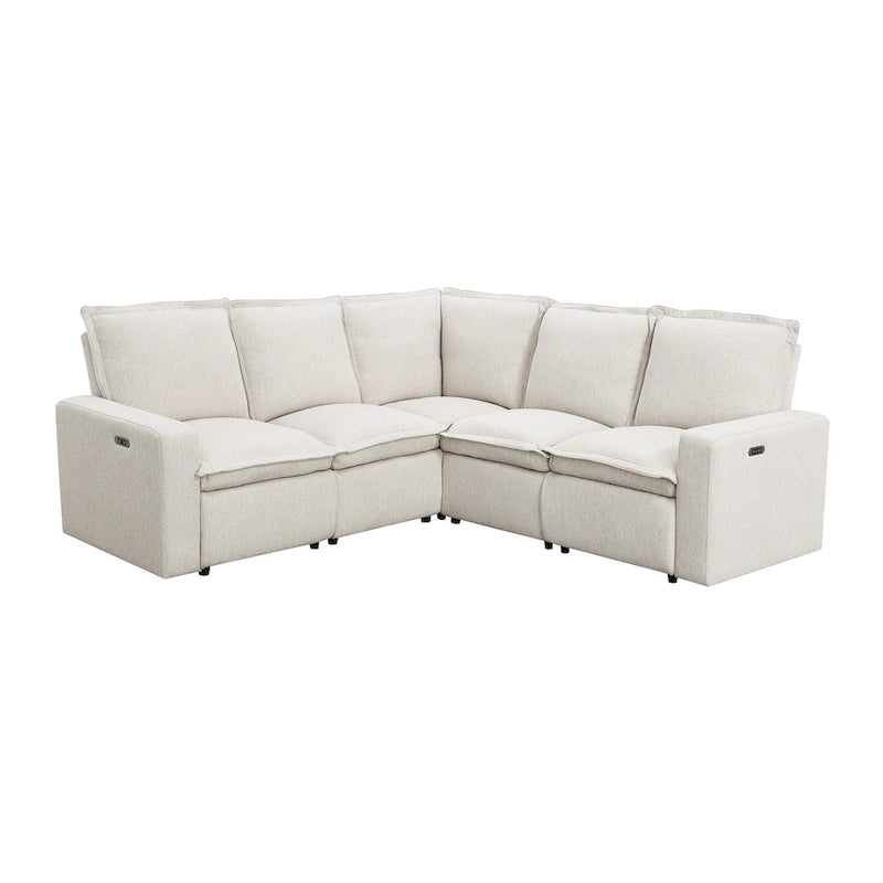 L-Shaped 5-Seater Power Recliner Sofa with USB Port
