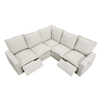 L-Shaped 5-Seater Power Recliner Sofa with USB Port