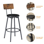 7-Piece Bar Table and Chairs Set with PU Leather Stools