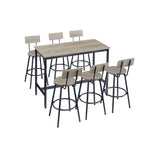 7-Piece Bar Table and Chairs Set with PU Leather Stools