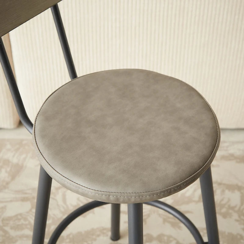 7-Piece Bar Table and Chairs Set with PU Leather Stools
