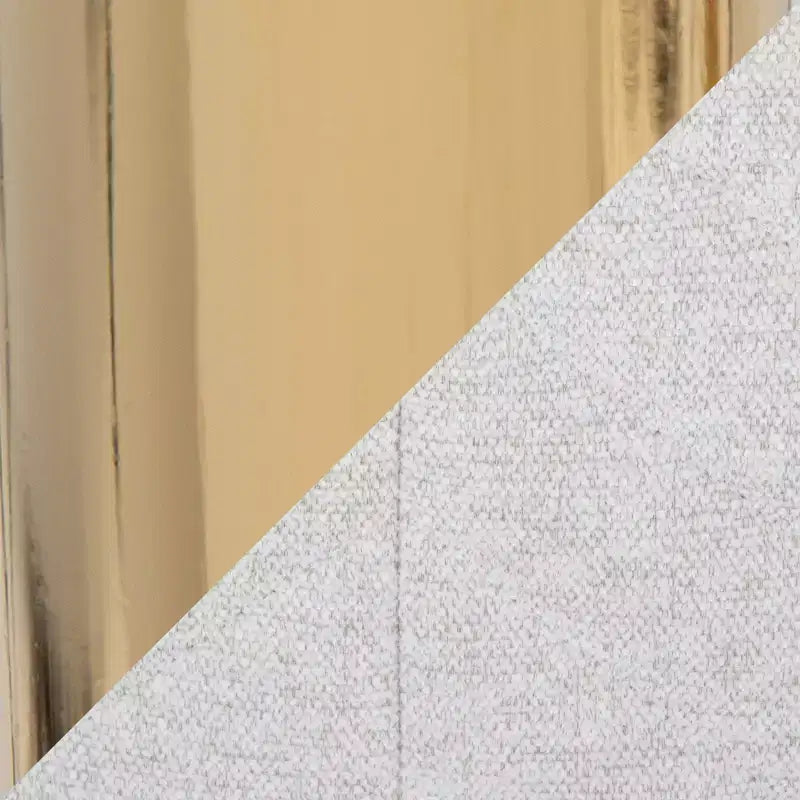 LumiSource Lot de 2 tabourets de bar réglables Henry Or/Tissu blanc