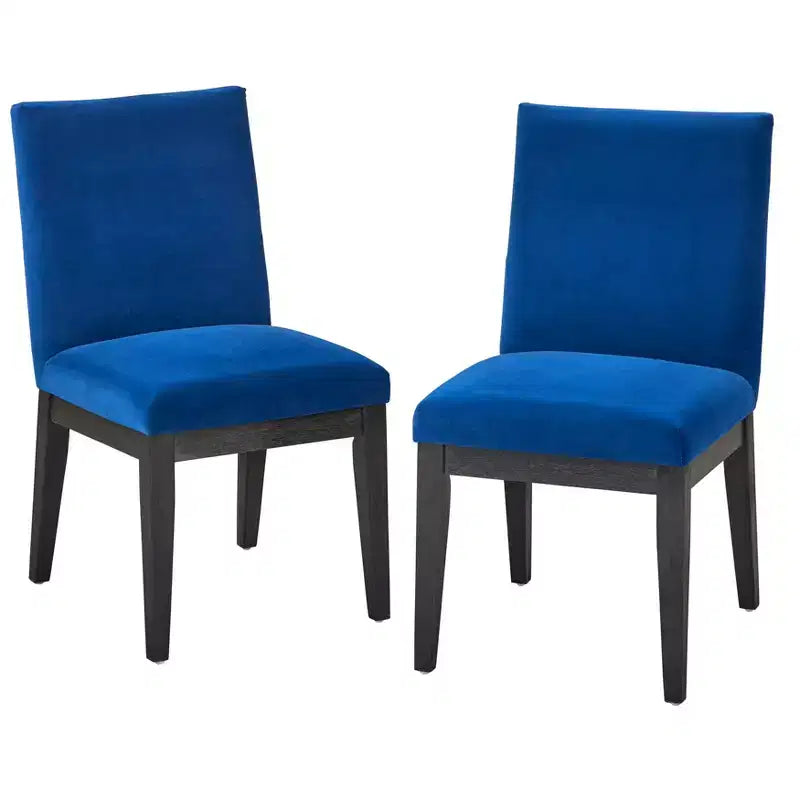 Buylateral Ensemble de 2 Chaises de Salle à Manger Rembourrées North Bay Velours Bleu Saphir