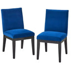 Buylateral Ensemble de 2 Chaises de Salle à Manger Rembourrées North Bay Velours Bleu Saphir