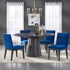 Buylateral Ensemble de 2 Chaises de Salle à Manger Rembourrées North Bay Velours Bleu Saphir