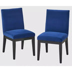 Buylateral Ensemble de 2 Chaises de Salle à Manger Rembourrées North Bay Velours Bleu Saphir