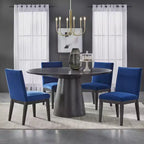 Buylateral Ensemble de 2 Chaises de Salle à Manger Rembourrées North Bay Velours Bleu Saphir