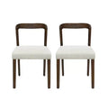 Christopher Knight Home Set of 2 Ashton Contemporary Rubberwood Upholstered Dining Chairs with Curved Open Back Walnut