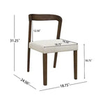 Lot de 2 chaises de salle à manger contemporaines Christopher Knight Home Ashton en bois d'hévéa rembourrées avec dossier incurvé ouvert, Noyer