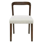 Lot de 2 chaises de salle à manger contemporaines Christopher Knight Home Ashton en bois d'hévéa rembourrées avec dossier incurvé ouvert, Noyer