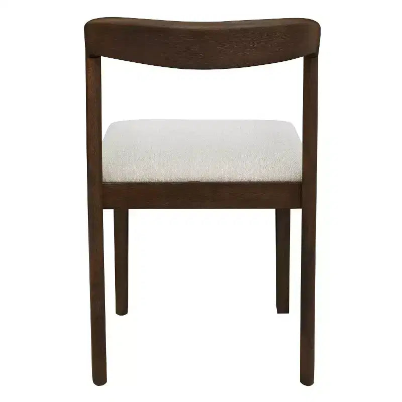 Lot de 2 chaises de salle à manger contemporaines Christopher Knight Home Ashton en bois d'hévéa rembourrées avec dossier incurvé ouvert, Noyer