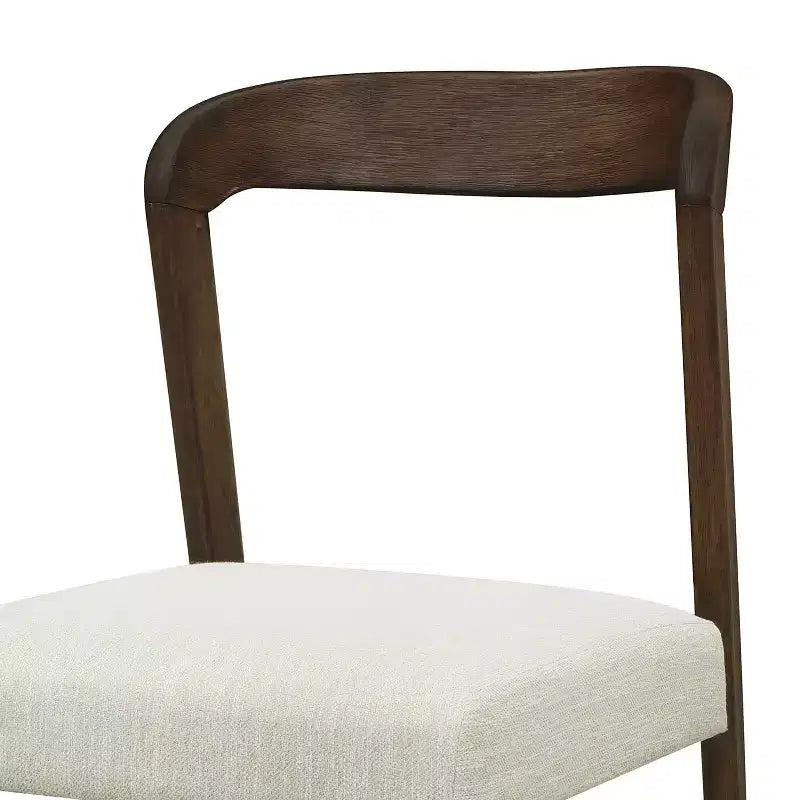 Lot de 2 chaises de salle à manger contemporaines Christopher Knight Home Ashton en bois d'hévéa rembourrées avec dossier incurvé ouvert, Noyer