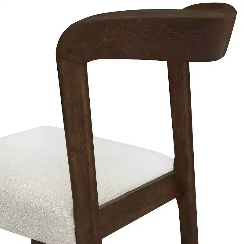 Lot de 2 chaises de salle à manger contemporaines Christopher Knight Home Ashton en bois d'hévéa rembourrées avec dossier incurvé ouvert, Noyer
