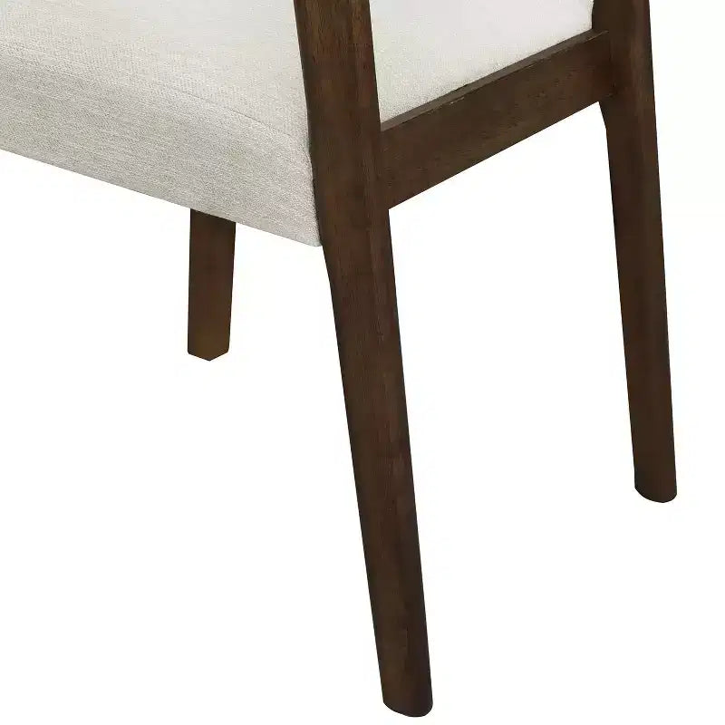 Lot de 2 chaises de salle à manger contemporaines Christopher Knight Home Ashton en bois d'hévéa rembourrées avec dossier incurvé ouvert, Noyer