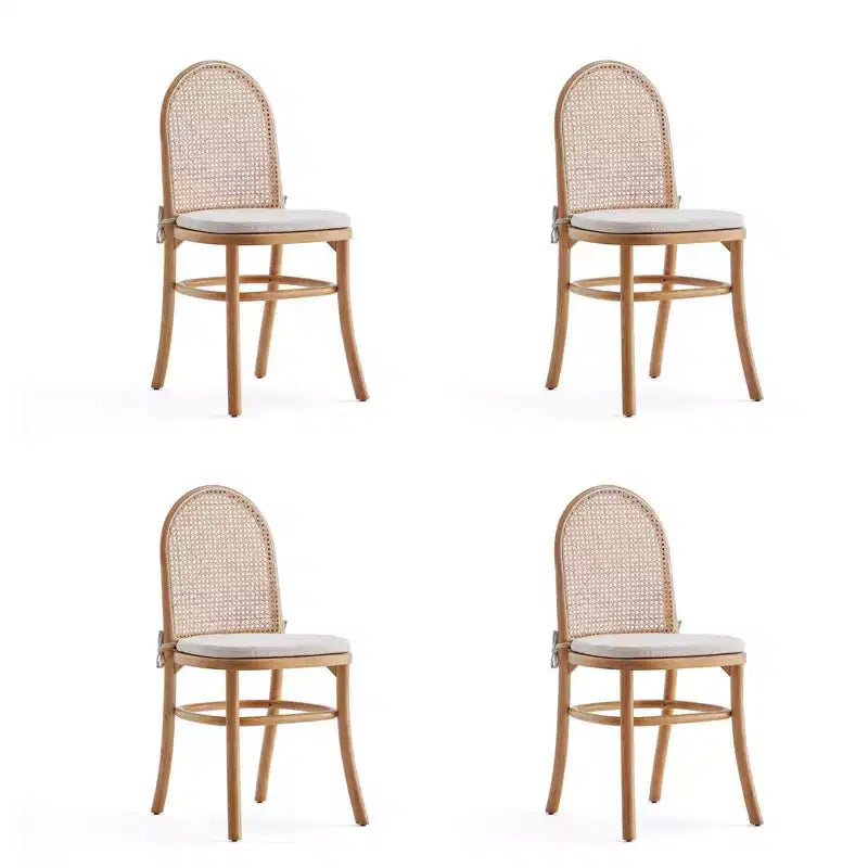 Lot de 4 chaises de salle à manger Paragon : Rembourrées, cadre en frêne, aucun assemblage requis - Manhattan Comfort
