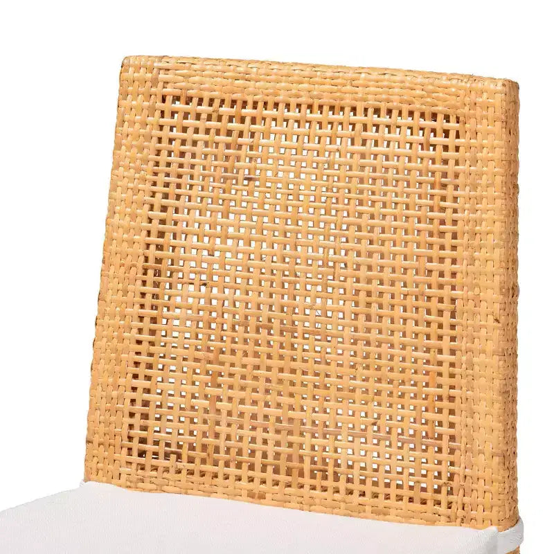 bali & pari Morris Rattan Dining Chair Light Honey/White