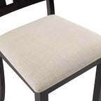 Crosley Hayden, ensemble de 4 chaises de salle à manger à dossier à lattes, ardoise/crème : Siège rembourré en lin, cadre en bois d'hévéa, capacité de 113 kg