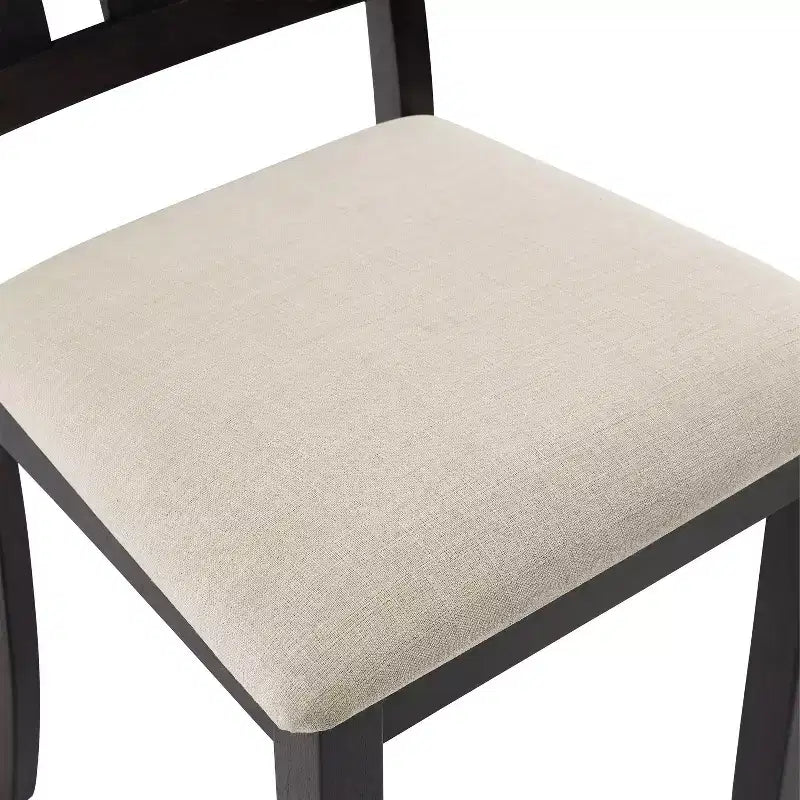 Crosley Hayden, ensemble de 4 chaises de salle à manger à dossier à lattes, ardoise/crème : Siège rembourré en lin, cadre en bois d'hévéa, capacité de 113 kg