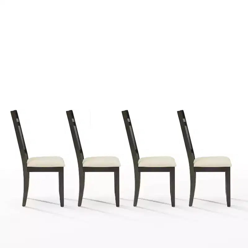 Crosley Hayden, ensemble de 4 chaises de salle à manger à dossier à lattes, ardoise/crème : Siège rembourré en lin, cadre en bois d'hévéa, capacité de 113 kg