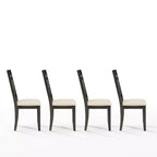 Crosley Hayden, ensemble de 4 chaises de salle à manger à dossier à lattes, ardoise/crème : Siège rembourré en lin, cadre en bois d'hévéa, capacité de 113 kg