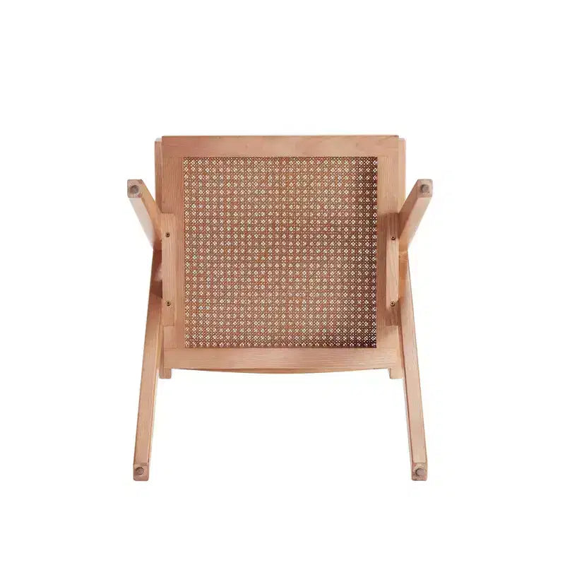 Lot de 2 chaises de salle à manger Hamlet avec accoudoirs Naturel - Manhattan Comfort : Style moderne du milieu du siècle, base en bois de frêne, dossier en rotin