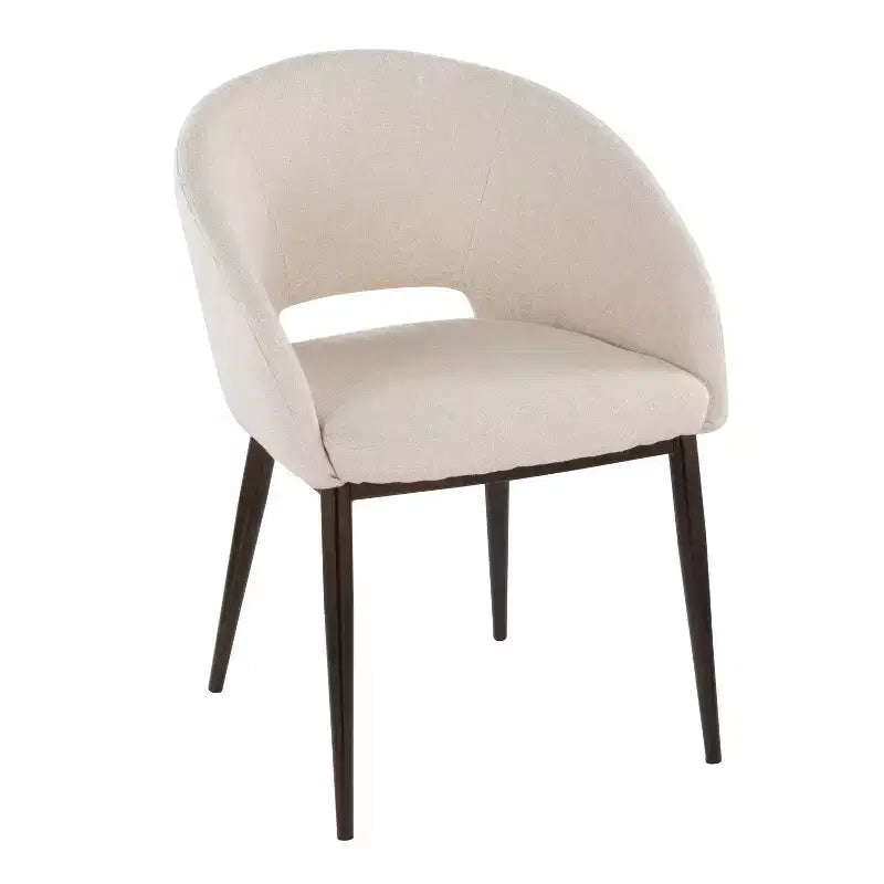 LumiSource Renee Noise Fabric Air Chair Copper Metal/Cream