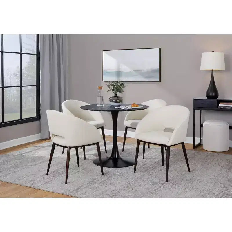LumiSource Renee Noise Fauteuil en tissu air Cuivre Métal/Crème
