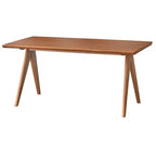 Ensemble de salle à manger moderne 7 pièces Valentina Buylateral 1 table 4 chaises 2 fauteuils Noyer clair