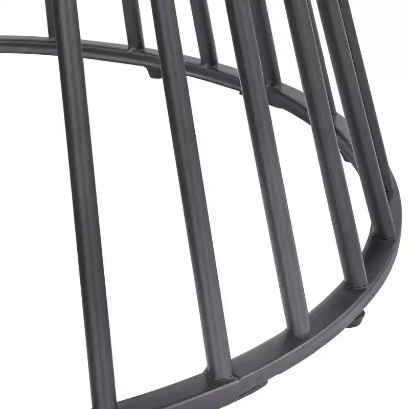 Lifestorey Ensemble repas Indra 5 pièces crème : plateau imitation marbre, piètement en métal noir