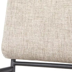 Lifestorey Ensemble repas Indra 5 pièces crème : plateau imitation marbre, piètement en métal noir