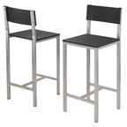 Ensemble de salle à manger 3 pièces Hanley avec 2 tabourets Hauteur comptoir Métal/Noir/Gris ardoise - Winsome : style scandinave, assise en bois