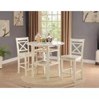 Table de salle à manger avec rallonges hauteur comptoir Tartys Bois/Crème - Acme Furniture