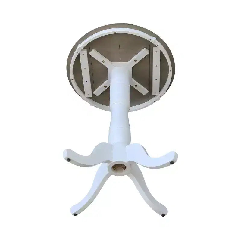 Table piédestal ronde Ronin de 41 po (104 cm) de hauteur de bar Blanc/Gris chiné - International Concepts : Moderne du milieu du siècle, 2 places