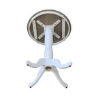 Table piédestal ronde Ronin de 41 po (104 cm) de hauteur de bar Blanc/Gris chiné - International Concepts : Moderne du milieu du siècle, 2 places