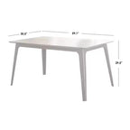 Lifestorey Rory Table à manger rectangulaire du milieu du siècle moderne Noyer/Noir : MDF, cadre en hévéa, 4 places