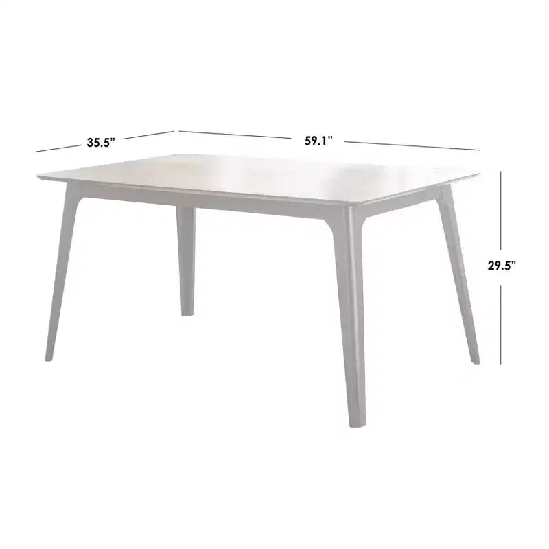 Lifestorey Rory Table à manger rectangulaire du milieu du siècle moderne Noyer/Noir : MDF, cadre en hévéa, 4 places